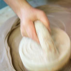 John Higgins at work in his studio 2018